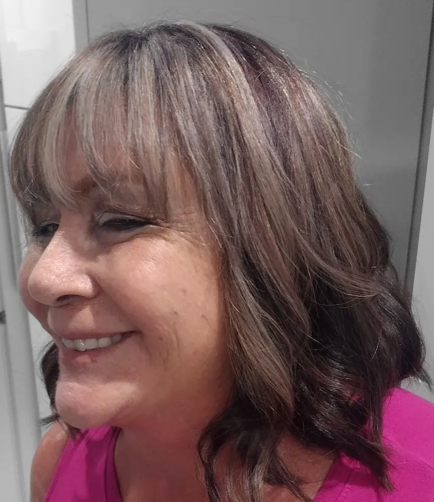Hair color transformation - brunette balayage
