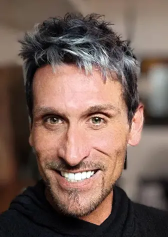 Hair color transformation showing before and after - blonde hair transformed to vibrant purple